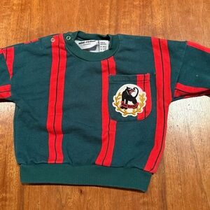 Mini Rodini Striped Sweatshirt with Cat Patch